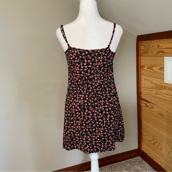 Wild Fable Black Pink Floral Spaghetti Strap Mini Dress Extra Small - Picture 3 of 9